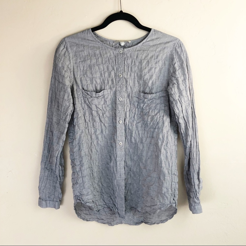 Margaret O’Leary Grid Stitch Button Down Top